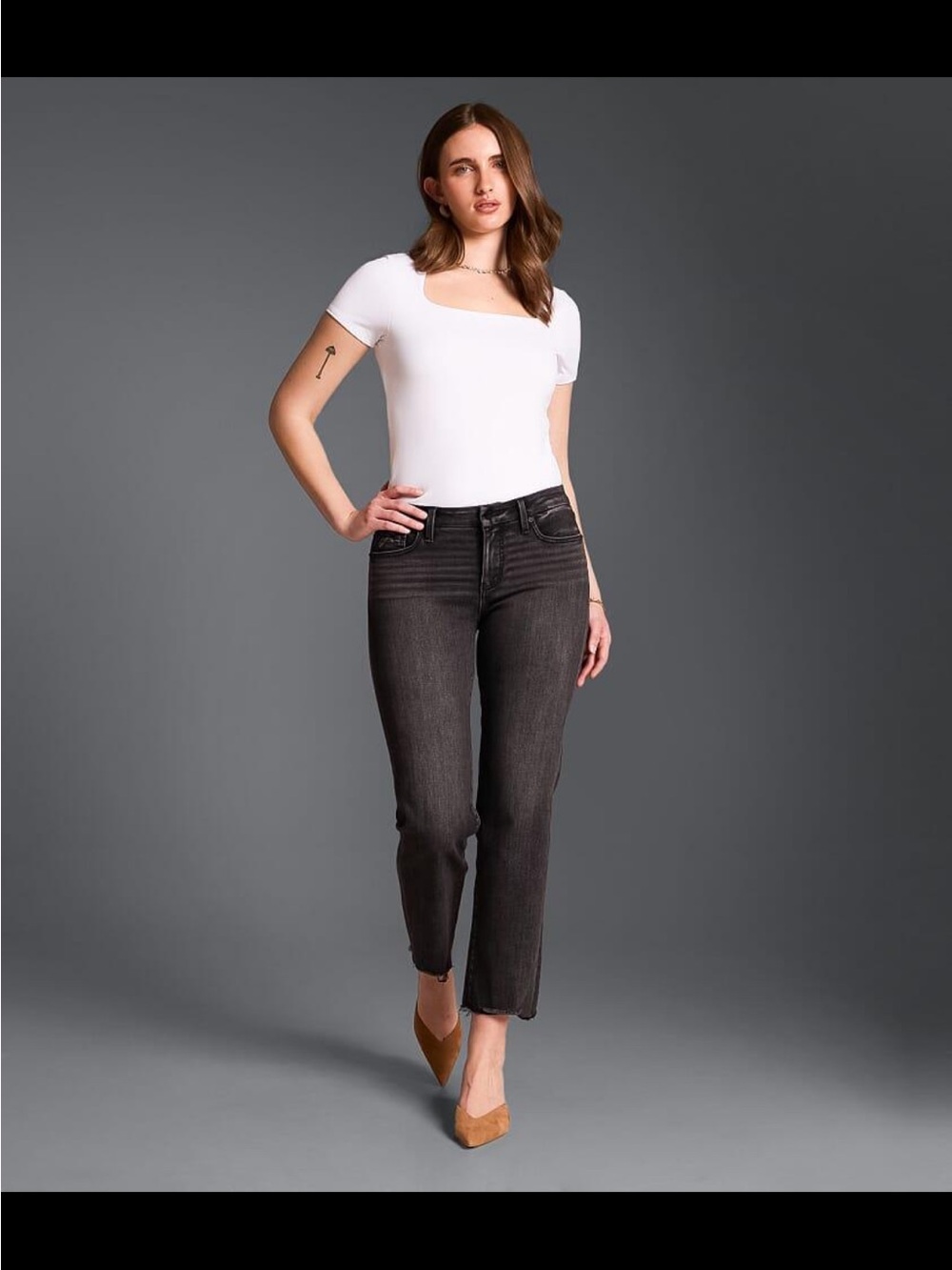 Buckle Black Cropped Mid-Rise Straight Jeans